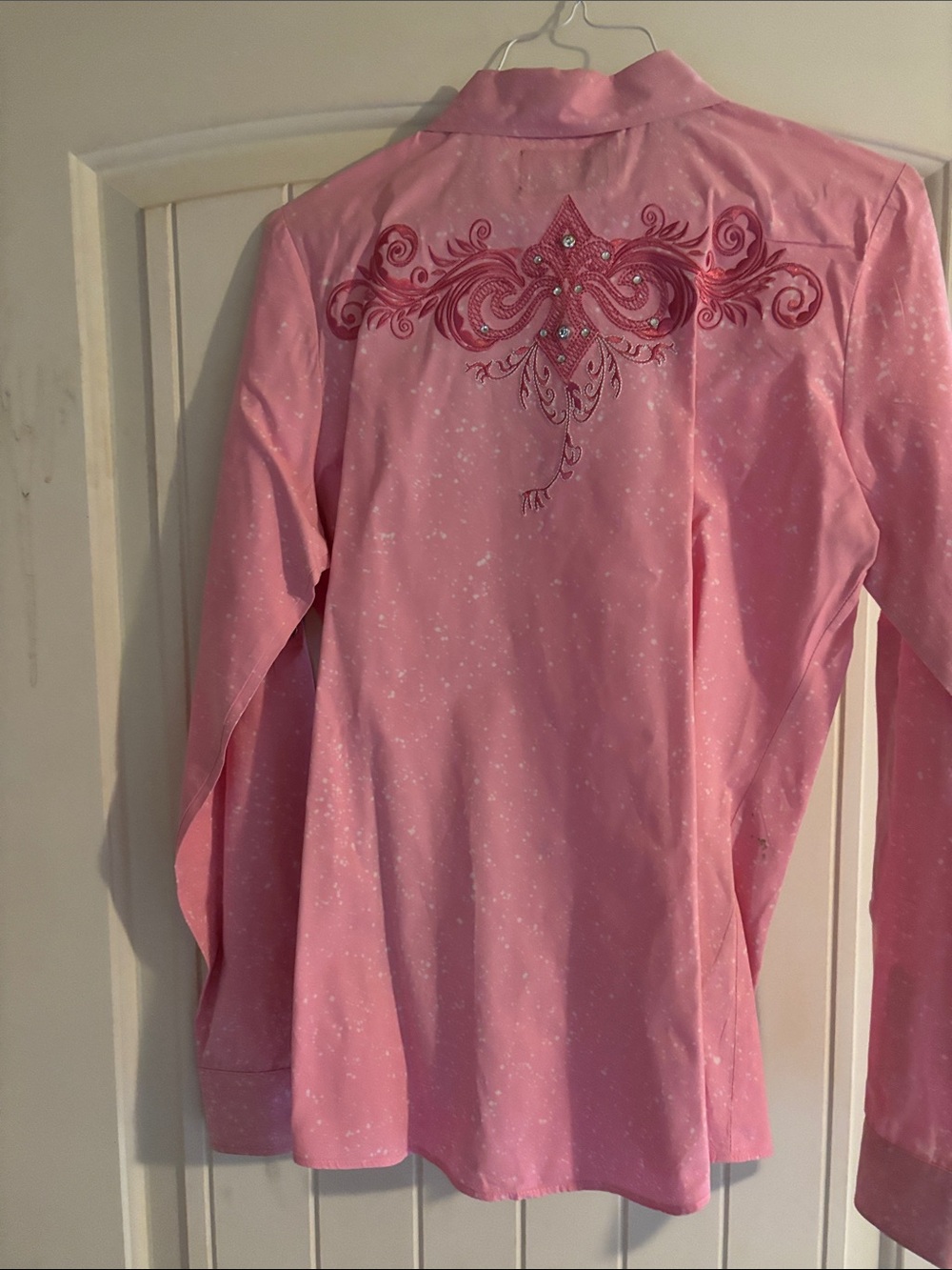 Embellished Pink Button-Down Shirt